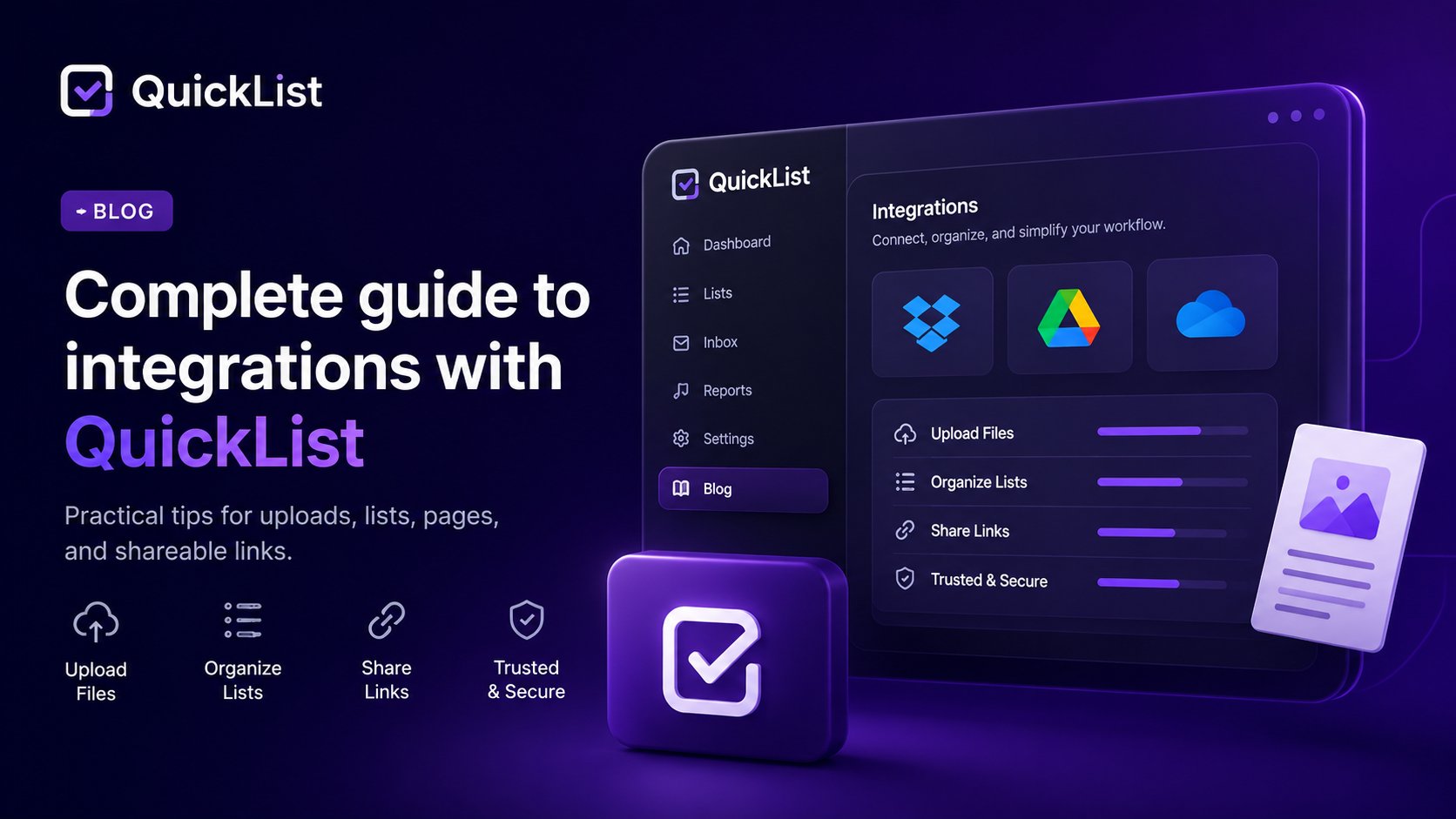 Complete guide to integrations with QuickList